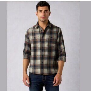 Uniqlo flannel Shirt Plaid Button-Down Shirt Size Medium